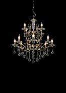 Zinta Antique Brass Crystal Ceiling Lights Diyas Tiered Crystal Fittings